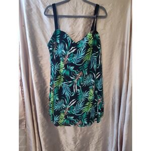 Alisha Levine Tropical Floral Plus Size 24W Tankini 2-Piece Swim Set